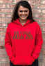 Alpha Gamma Delta Custom Twill Hooded Sweatshirt