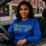 Sigma Gamma Rho Crest - Shield Twill Letter Crewneck Sweatshirt
