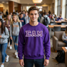 Sigma Alpha Mu Fraternity Crest - Shield Twill Letter Crewneck Sweatshirt