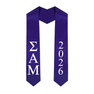 Sigma Alpha Mu Greek Lettered Graduation Sash Stole With Year - Best Value