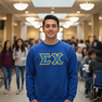 Sigma Chi Fraternity Crest - Shield Twill Letter Crewneck Sweatshirt