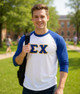DISCOUNT- Sigma Chi Lettered Raglan T-shirts