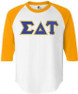 DISCOUNT-Sigma Delta Tau Lettered Raglan Shirt 