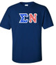 DISCOUNT-Sigma Nu Greek Letter American Flag Tee 