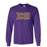  Sigma Pi Fraternity Crest - Shield Twill Letter Longsleeve Tee 