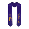 Sigma Pi Greek Lettered Graduation Sash Stole With Year - Best Value