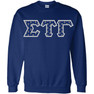  Sigma Tau Gamma Fraternity Crest - Shield Twill Letter Crewneck Sweatshirt 