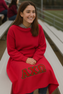 DISCOUNT-Alpha Chi Omega Lettered Twill Sweatshirt Blanket
