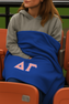 DISCOUNT-Delta Gamma Lettered Twill Sweatshirt Blanket