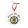 Printify Fraternity Round Christmas Shield Ornament 