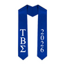 Tau Beta Sigma Greek Lettered Graduation Sash Stole With Year - Best Value