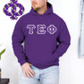  Tau Epsilon Phi Fraternity Crest - Shield Twill Letter Hooded Sweatshirt 