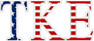  Tau Kappa Epsilon American Flag Greek Letter Sticker - 2.5" Tall 