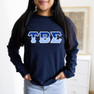  Tau Beta Sigma Two Tone Greek Lettered Longsleeve Tee 