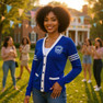 Zeta Phi Beta Varsity Crest Cardigan Sweater