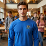 DISCOUNT-Zeta Beta Tau Fraternity Crest - Shield Longsleeve Tee