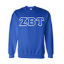  Zeta Beta Tau Fraternity Crest - Shield Twill Letter Crewneck Sweatshirt 
