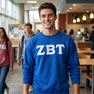 Zeta Beta Tau Lettered Crewneck Sweatshirt