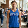 DISCOUNT- Zeta Beta Tau Lettered Sleeveless Tee