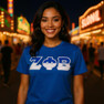 Zeta Phi Beta Two Tone Greek Lettered T-Shirt