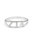 TCS Zeta Tau Alpha Sterling Silver Ring set with Lab-created Diamonds 