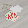 Alpha Gamma Delta Holiday Cheer Ceramic Ornament, 2 Shapes To Choose From