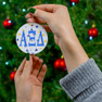 Alpha Xi Delta Holiday Cheer Ceramic Ornament, 2 Shapes To Choose From