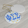 Phi Sigma Sigma Holiday Cheer Ceramic Ornament, 2 Shapes To Choose From