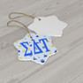 Sigma Delta Tau Holiday Cheer Ceramic Ornament, 2 Shapes To Choose From