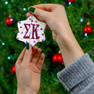 Sigma Kappa Holiday Cheer Ceramic Ornament, 2 Shapes To Choose From