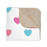 Alpha Delta Pi Hearts Tan Sherpa Blanket - Giant Size!