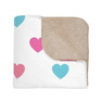 Alpha Delta Pi Hearts Tan Sherpa Blanket - Giant Size