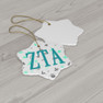 Zeta Tau Alpha Holiday Cheer Ceramic Ornament, 2 Shapes To Choose From