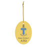 Alpha Tau Omega Holiday Crest Oval Ornaments