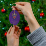 Delta Sigma Pi Holiday Crest Oval Ornaments