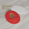 Kappa Alpha Holiday Crest Oval Ornaments