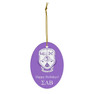 Printify Sigma Lambda Beta Holiday Crest Oval Ornaments