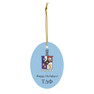 Tau Delta Phi Holiday Crest Oval Ornaments