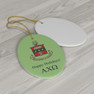 Alpha Chi Omega Holiday Crest Oval Ornaments