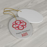 Alpha Omicron Pi Holiday Crest Oval Ornaments