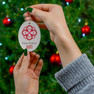 Printify Alpha Omicron Pi Holiday Crest Oval Ornaments 