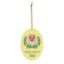 Chi Omega Holiday Crest Oval Ornaments