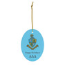 Delta Delta Delta Holiday Crest Oval Ornaments