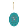 Zeta Tau Alpha Holiday Crest Oval Ornaments