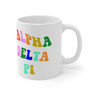 Alpha Delta Pi Sorority Rainbow Text Coffee Mug