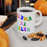 Alpha Xi Delta Sorority Rainbow Text Coffee Mug