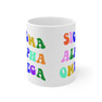 Sigma Alpha Omega Sorority Rainbow Text Coffee Mug