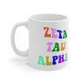 Zeta Tau Alpha Sorority Rainbow Text Coffee Mug