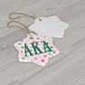 Alpha Kappa Alpha Holiday Cheer Ceramic Ornament, 2 Shapes To Choose From