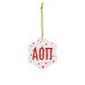 Alpha Omicron Pi Holiday Cheer Ceramic Ornament, 2 Shapes To Choose From